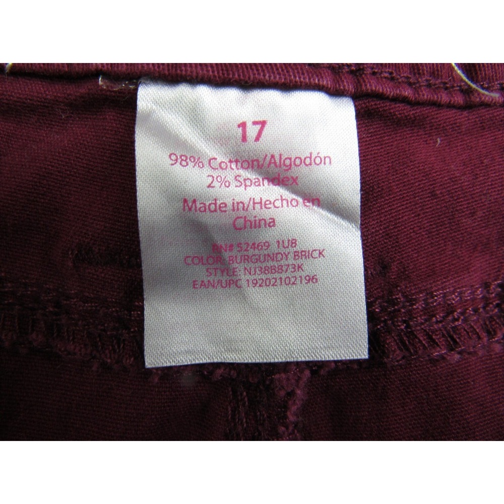 No Boundaries Jeans Straight Burgundy Maroon Red Juniors Size 17 - Picture 5 of 7